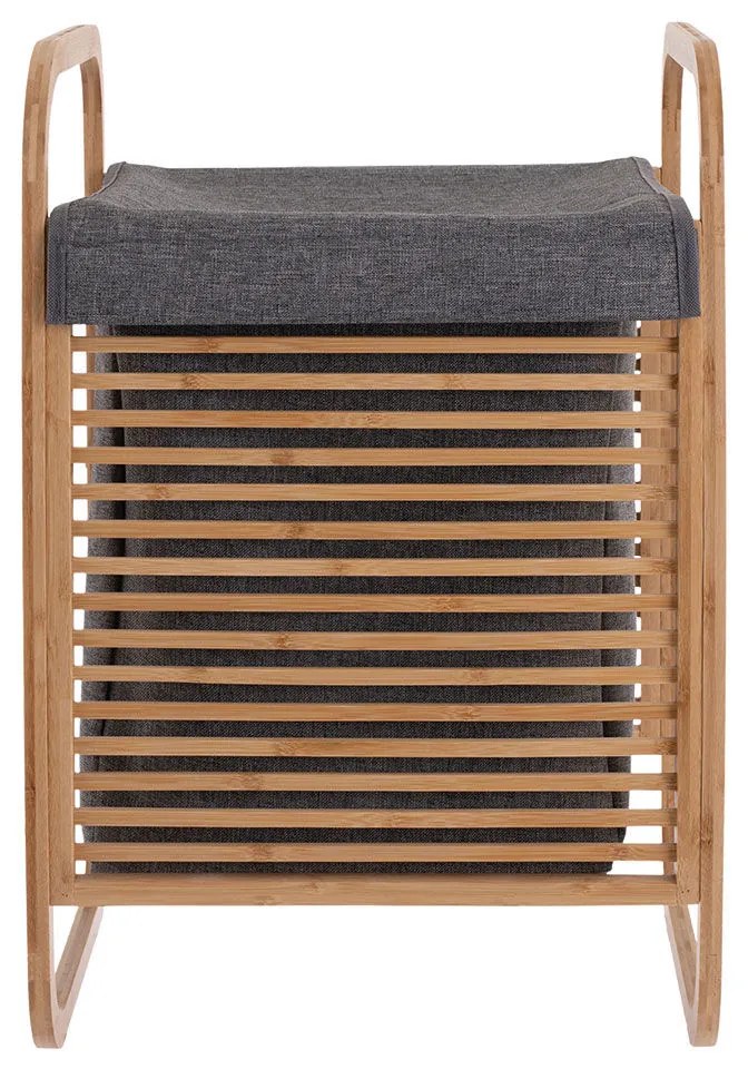 Estia 02-13042 Καλάθι Απλύτων Bamboo με Καπάκι 40x35x60.5cm, Γκρι