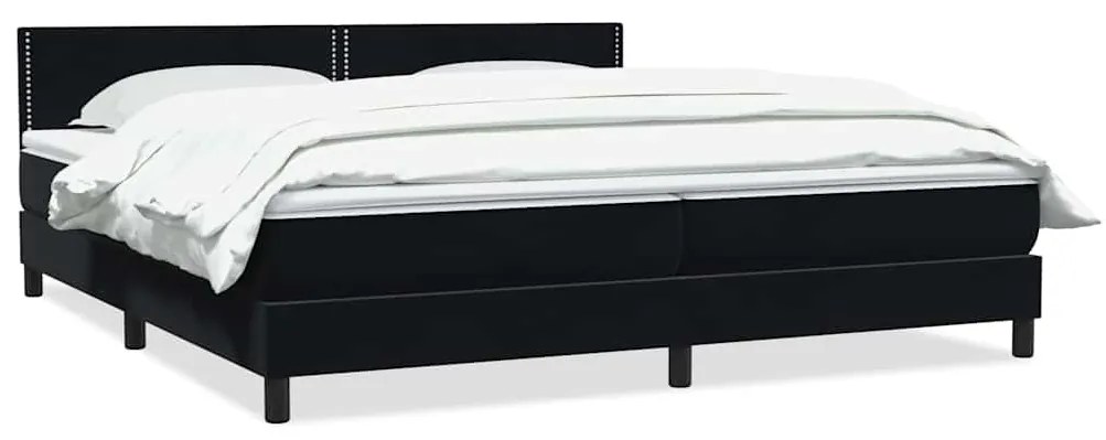 vidaXL Κρεβάτι Boxspring με Στρώμα Μαύρο 200x210 εκ. Βελούδινο