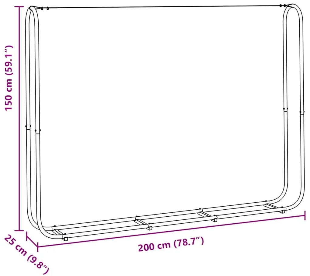 Ράφι Καυσόξυλων 200x25x150 εκ. Γαλβανιζέ Ατσάλι - Ασήμι