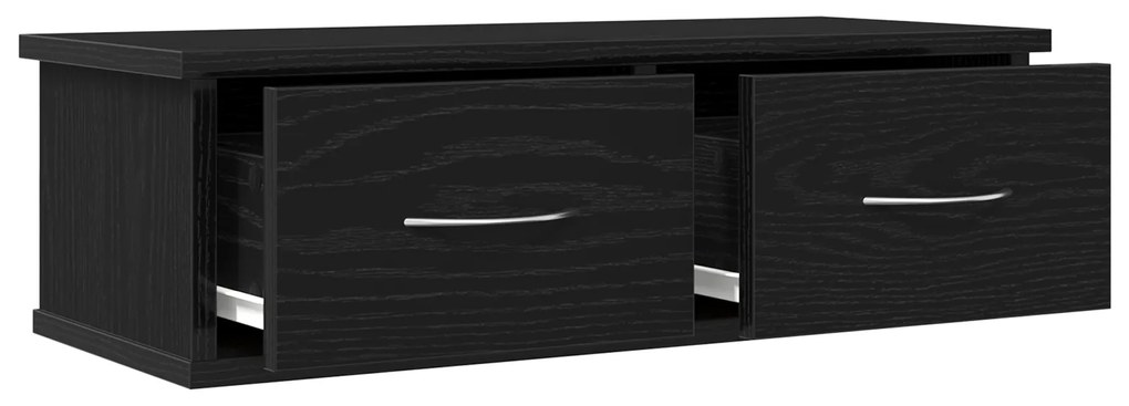 vidaXL Επιτοίχιο Ράφι Συρταριού Μαύρη Δρυς 60x26x18,5εκ Επεξεργασμένο Ξύλο