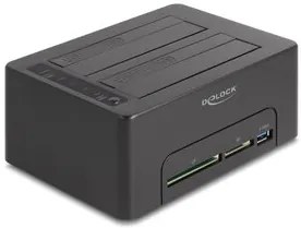 DELOCK docking station 64183 clone function, 2x HDD, CF/SD, 5Gbps, μαύρο