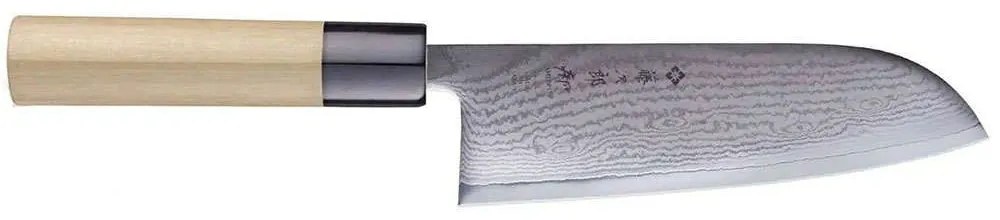 Μαχαίρι Santoku Shippu FD-597 16,5cm Από Δαμασκηνό Ατσάλι Silver-Natural Tojiro Steel,Wood