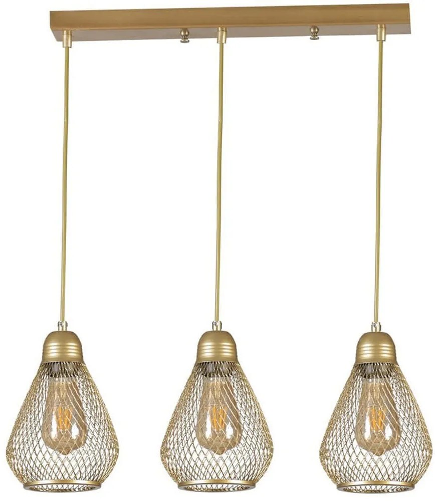 Φωτιστικό Οροφής - Ράγα Armut 941RTN1263 55x15x70cm 3xE27 40W Gold Opviq