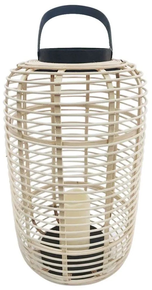 Φανάρι Με Κερί Led 00.06.61157 29x48cm Natural Rattan