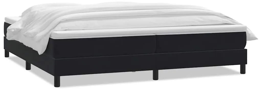 vidaXL Κρεβάτι Boxspring με Στρώμα Μαύρο 180x210 εκ. Βελούδινο