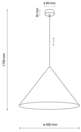 Κρεμαστό Φωτιστικό Οροφής 1xE27 Φ50cm Cono TK Lighting 10010 Λευκό