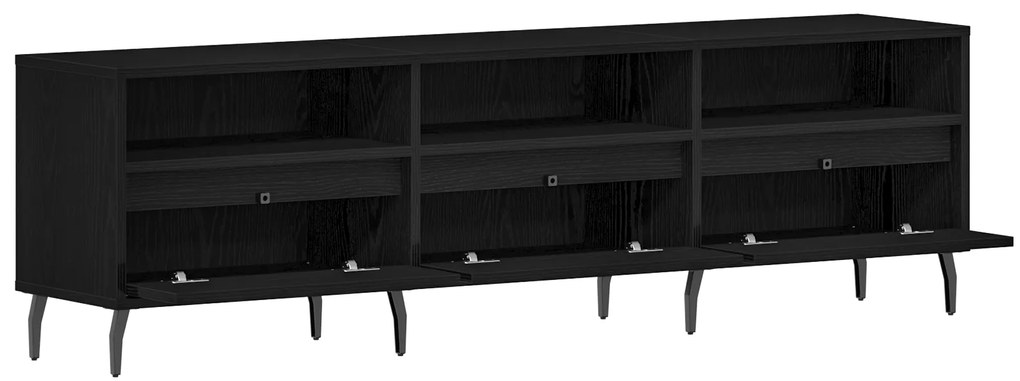 vidaXL Ντουλάπα τηλεόρασης Μαύρο Δρυς 150x30x44,5 εκ. Επεξεργασμένο ξύλο