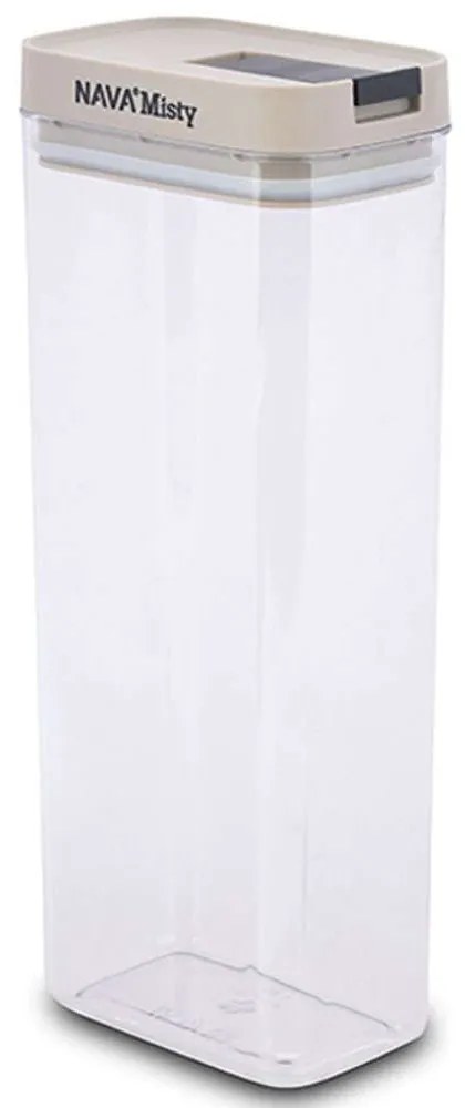 Δοχείο Αποθήκευσης Misty 10-174-043 11,5x7,5x30cm 1800ml Clear-Beige Nava Plastic