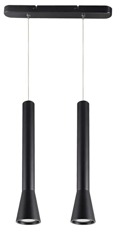 Φωτιστικό Οροφής - Ράγα Black VK/03105PE/2/B VKLed Aluminium