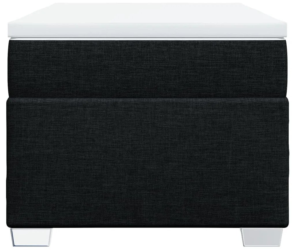 vidaXL Κρεβάτι Boxspring με Στρώμα Μαύρο 80 x 200 εκ. Υφασμάτινο