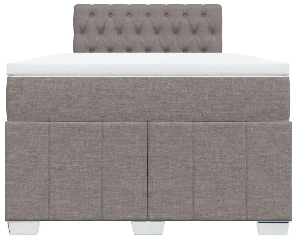 Κρεβάτι Boxspring με Στρώμα Taupe 120x190 εκ. Υφασμάτινο - Μπεζ-Γκρι