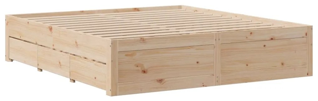 vidaXL Σκελετός Κρεβατιού Χωρίς Στρώμα 200x200 εκ Μασίφ Ξύλο Πεύκου