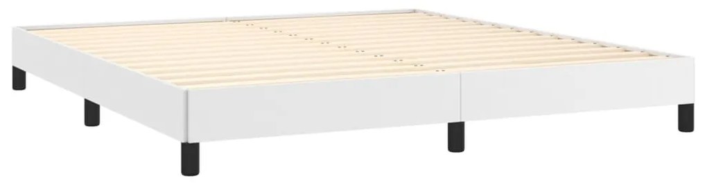 vidaXL Κρεβάτι Boxspring με Στρώμα Λευκό 180x200 εκ. Συνθετικό Δέρμα