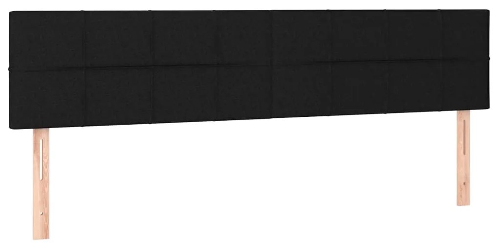 vidaXL Κρεβάτι Boxspring με Στρώμα Μαύρο 180x200 εκ. Υφασμάτινο