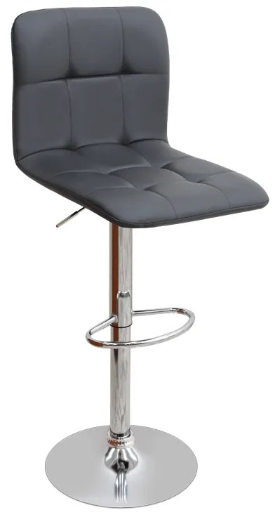 Σκαμπό μπαρ Carmelo Megapap με ρυθμιζόμενο ύψος PU μαύρο - βάση χρωμίου 45x42x90/113εκ.