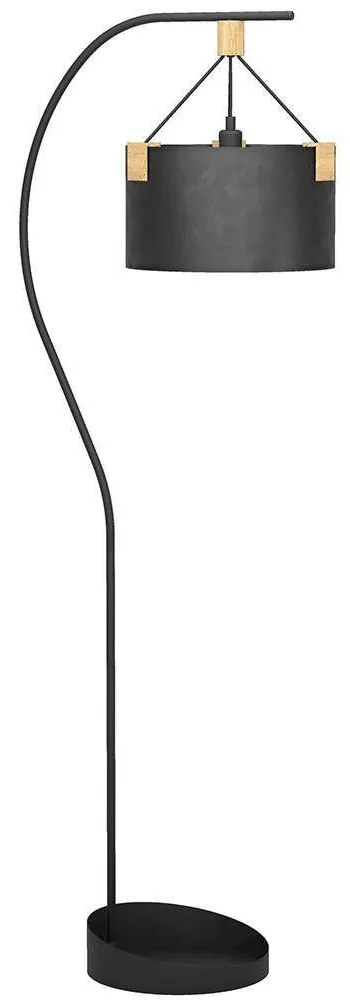 Φωτιστικό Δαπέδου Potosi 39947 68,5x40x187cm 1xE27 40W Black-Brown Eglo Steel,Wood,Paper