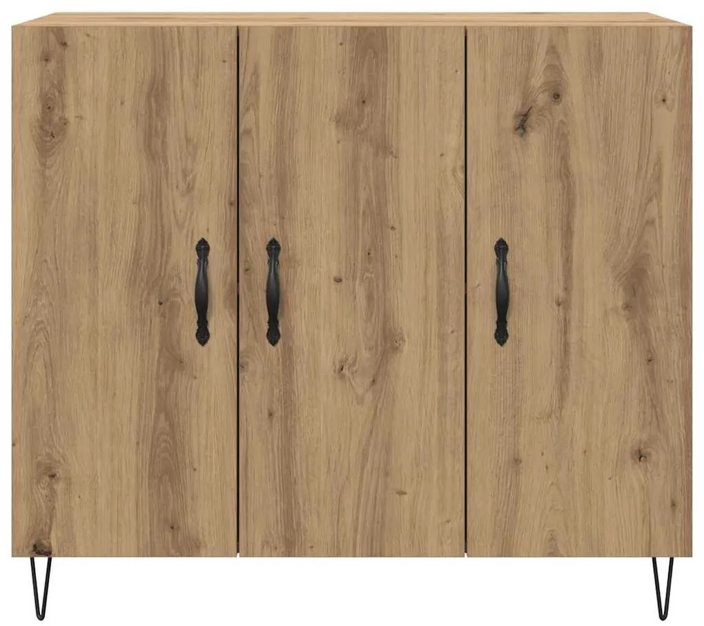 vidaXL Πλαϊνό γραφείο artisan δρυς 90 x 34 x 80 εκ. Επεξεργασμένο ξύλο