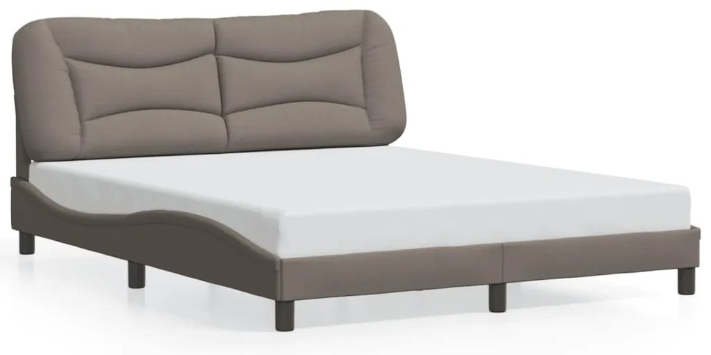 vidaXL Σκελετός Κρεβατιού Χωρίς Στρώμα Hvar Taupe 160x200 εκ. Υφασμάτινο
