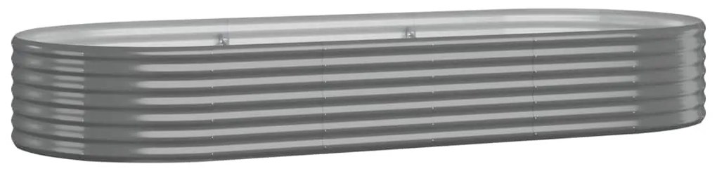 vidaXL Ζαρντινιέρα Γκρι 249x100x36 εκ. Γαλβανισμένος χάλυβας