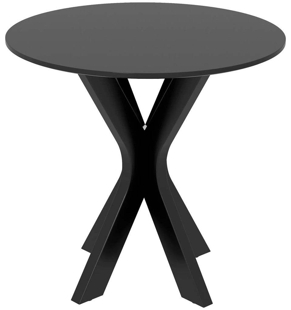 HOMCOM Τραπέζι Τραπεζαρίας, Στρογγυλό Τραπέζι Κουζίνας, Μοντέρνος Σχεδιασμός, 78 cm x 78 cm x 75 cm, Μαύρο
