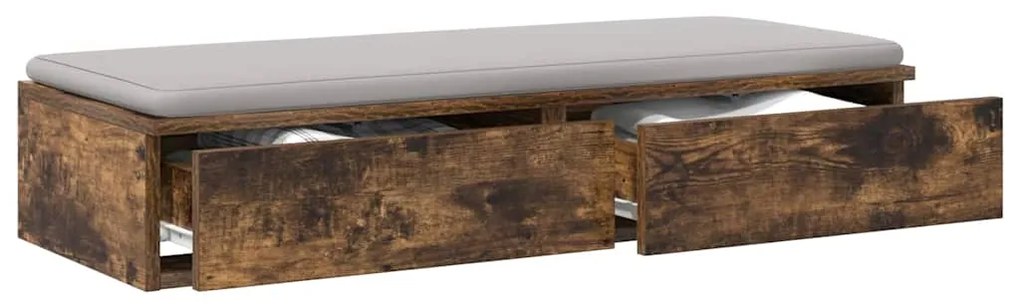 vidaXL Συρτάρια κρεβατιού Καπνιστό Δρύς 100 x 36,5 x 16,5 εκ