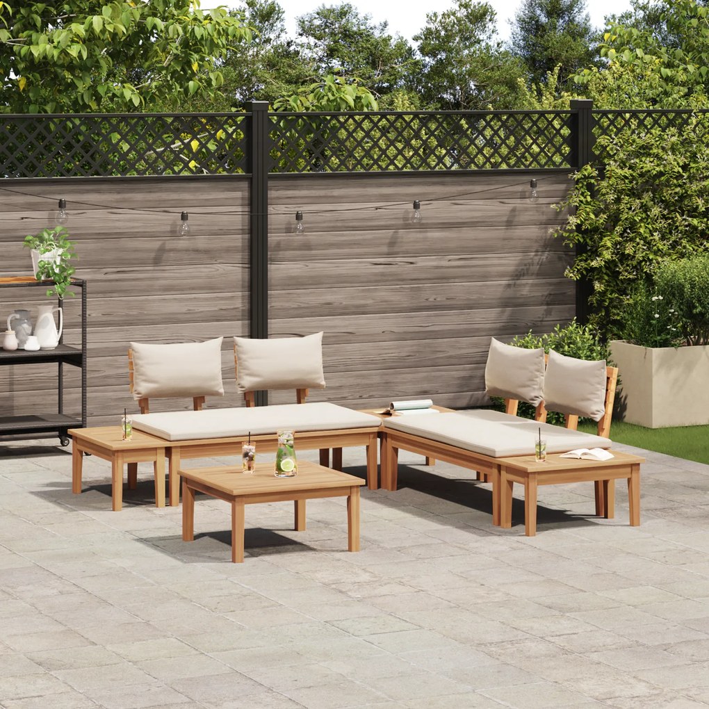 vidaXL Σετ Παγκάκι Κήπου 3 pcs Καφέ, Κρέμα Πολυ rattan, βαμμένο ατσάλι