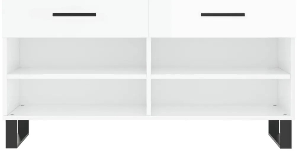 vidaXL Παπουτσοθήκη Γυαλιστερό Λευκό 102x35x55 εκ. Επεξεργασμένο Ξύλο