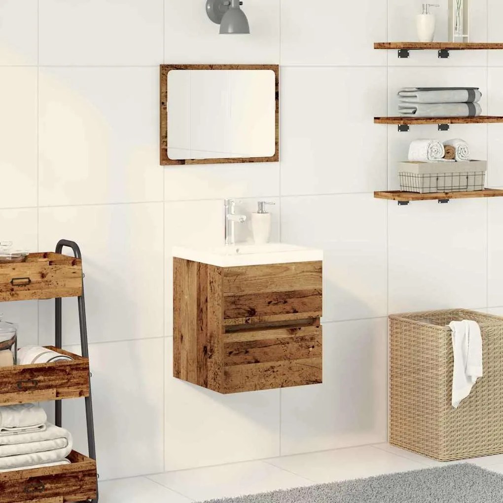 vidaXL Ντουλάπα Νεροχύτη Μαύρη δρυς 41 x 39 x 62 εκ Επεξεργασμένο ξύλο