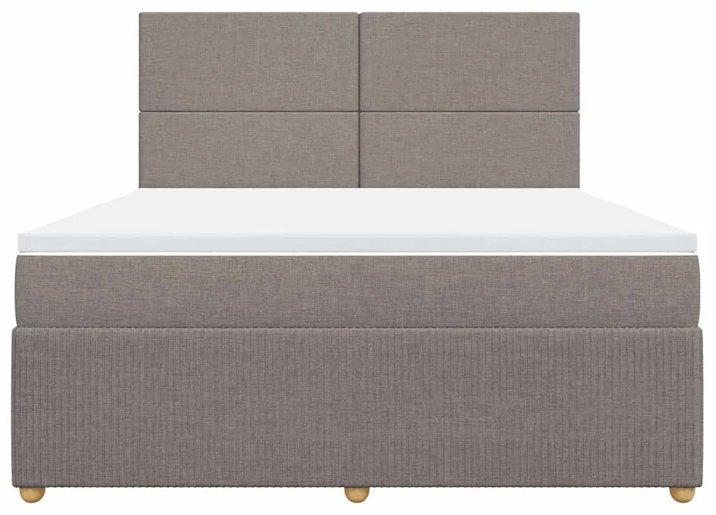 vidaXL Κρεβάτι Boxspring με Στρώμα Taupe 180x200 εκ. Υφασμάτινο