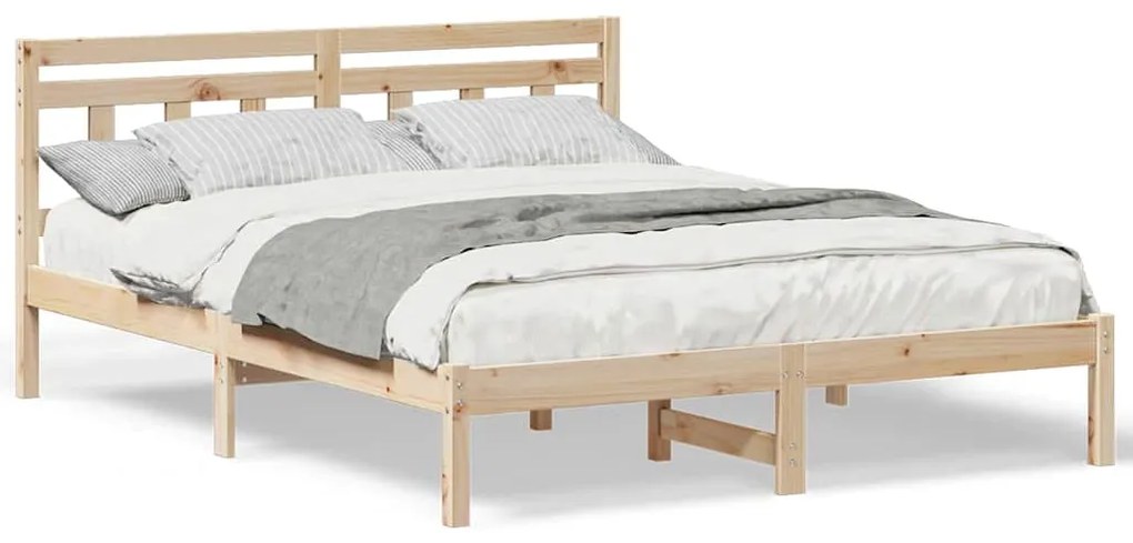 vidaXL Σκελετός Κρεβατιού Καφέ 160 x 200 cm Στερεά ξυλεία πεύκου