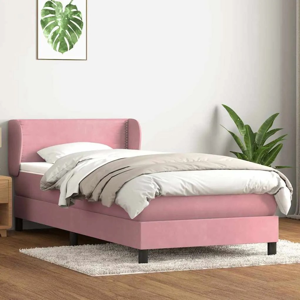 ΚΡΕΒΑΤΙ BOXSPRING ΜΕ ΣΤΡΩΜΑ ΡΟΖ 100X210 ΕΚ. ΒΕΛΟΥΔΙΝΟ 3317438