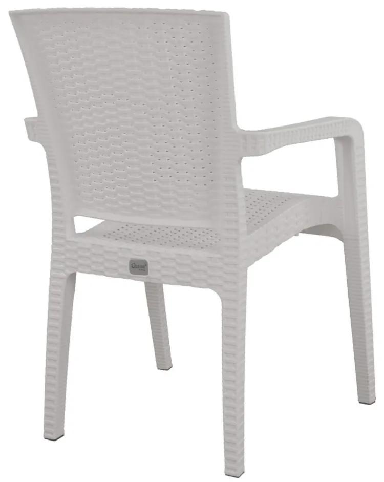 Καρέκλα Κήπου Λευκό Rattan 58x55x87cm