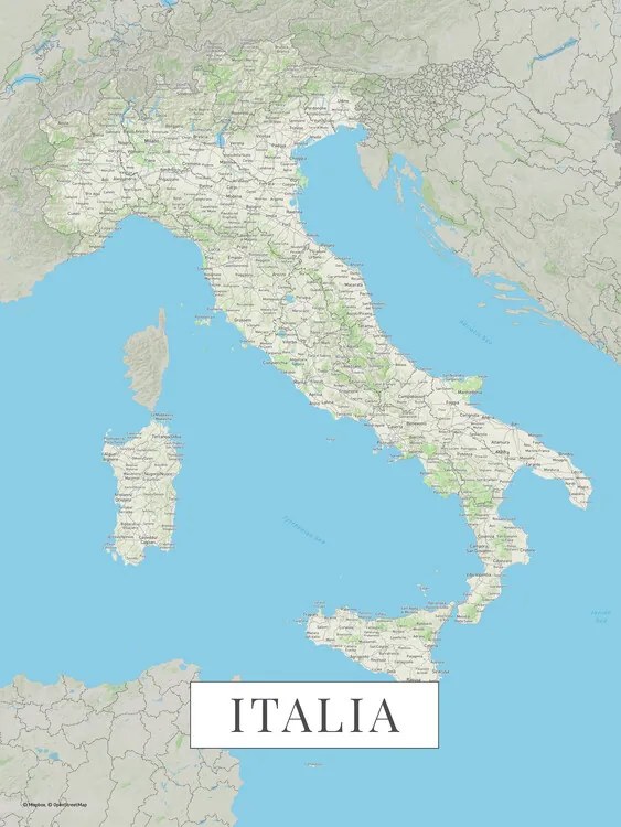 Χάρτης Italy color, (30 x 40 cm)