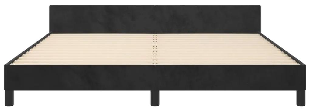 vidaXL Πλαίσιο Κρεβατιού με Κεφαλάρι Μαύρο 160x200 εκ. Βελούδινο