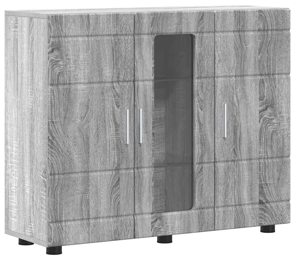 vidaXL Πλαϊνό γραφείο με ράφι με πόρτα Γκρι sonoma 55.5 x 29 x 100 εκ