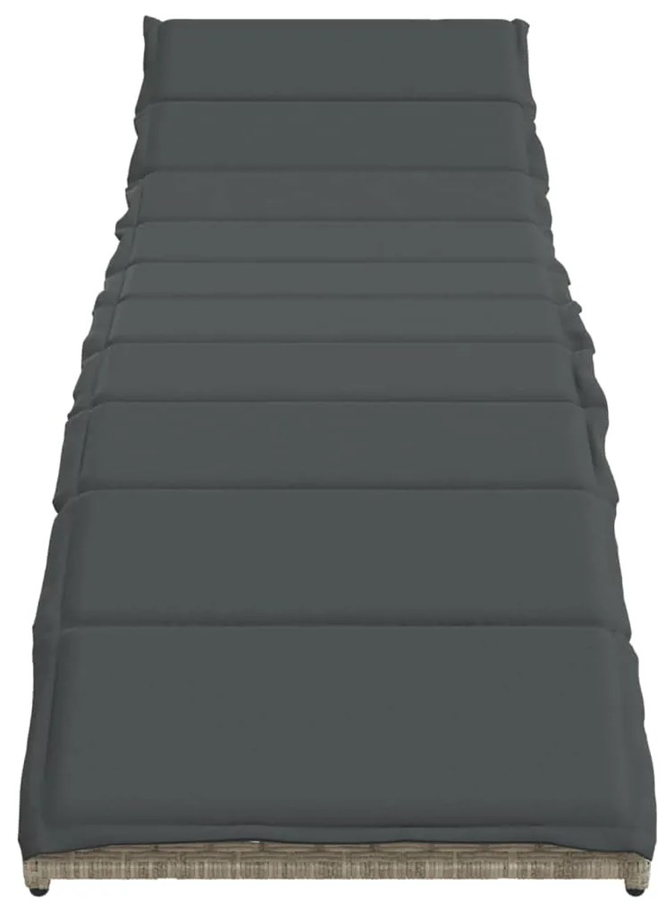 vidaXL Ξαπλώστρες 2 τεμ. Αν. Γκρι από Συνθετικό Ρατάν με Τραπέζι