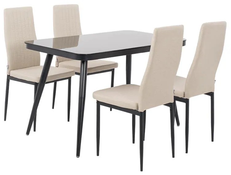Καρέκλα Τραπεζαρίας 1001 Fylliana Μπέζ Ύφασμα 42.5x44x96.5 εκ. 4αδα 42.5x44x96.5 εκ.
