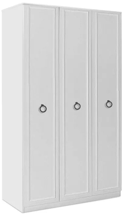 Ντουλάπα ρούχων Hampton Megapap τρίφυλλη χρώμα λευκό 103x52x185εκ.