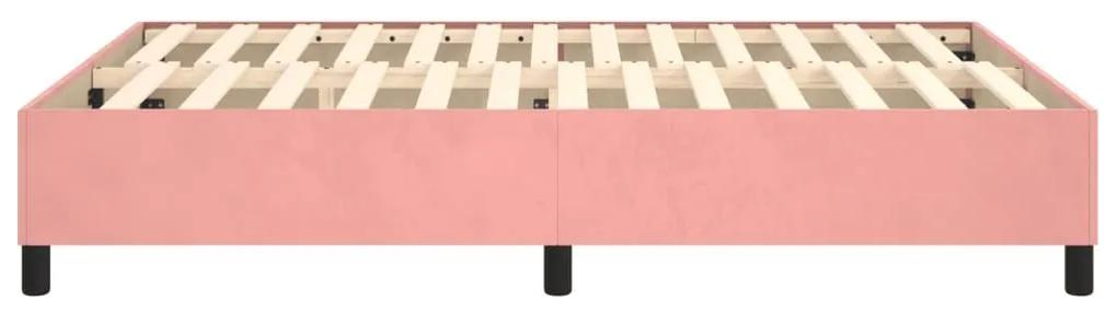 Πλαίσιο Κρεβατιού Ροζ 140 x 190 εκ. Βελούδινο - Ροζ