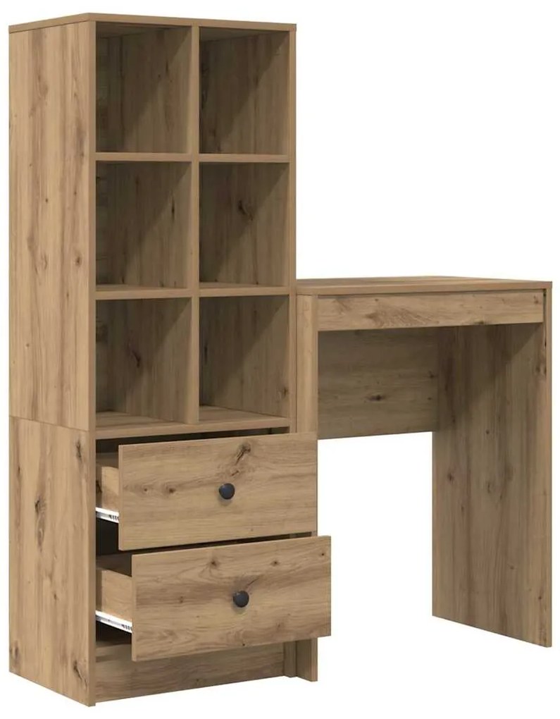 vidaXL Γραφείο με αποθηκευτικό χώρο με συρτάρι 2 pcs artisan δρυς