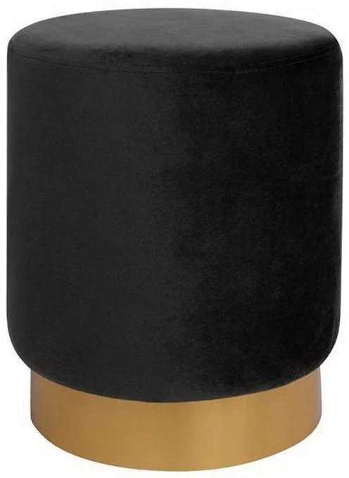 Σκαμπό Levy HM8408.04 Μαύρο-Χρυσό Φ35x43cm Ύφασμα