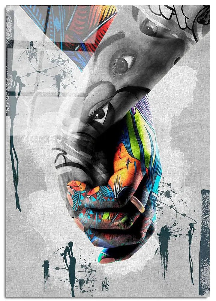 Πίνακας Γυάλινος 123BZM2291 70x100cm Multi Wallity Κάθετοι Glass