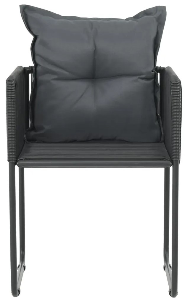 vidaXL Πολυθρόνες Εξωτερ. Χώρου 6 τεμ. Μαύρες Συνθ. Ρατάν με Μαξιλάρια