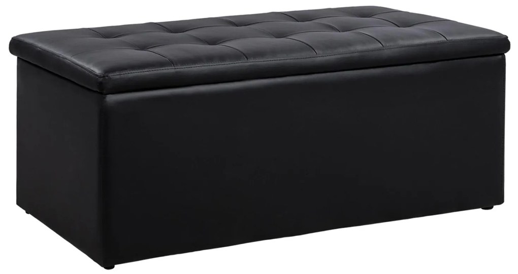 Σκαμπό TRISCUBE με Αποθηκευτικό χώρο και PU Μαύρο 121x51.5x50Υ εκ. 121x51.5x50 εκ.