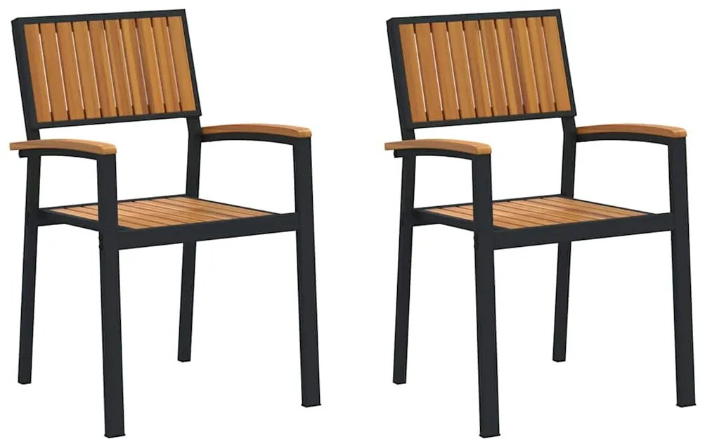 vidaXL Καρέκλα Κήπου 2 pcs Καφέ 56 x 57 x 87εκ. Μασίφ ξύλο ακακίας