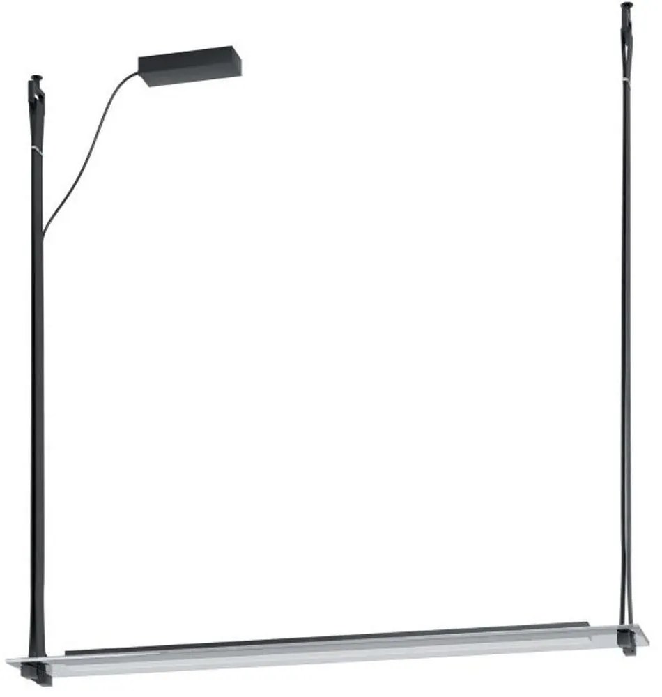 Φωτιστικό Οροφής - Ράγα 39843 Pravomera Led Black-Clear Eglo Metal, Glass