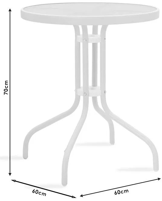 Σετ κήπου Calan-Watson σετ 3τεμ μέταλλο λευκό-textilene καφέ 60x60x70 εκ.