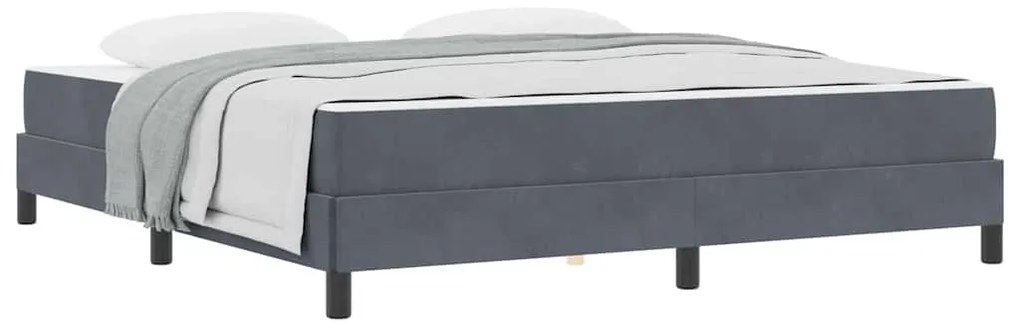 vidaXL Κρεβάτι box spring με στρώμα Σκούρο Γκρι 180 x 200 cm Βελούδο