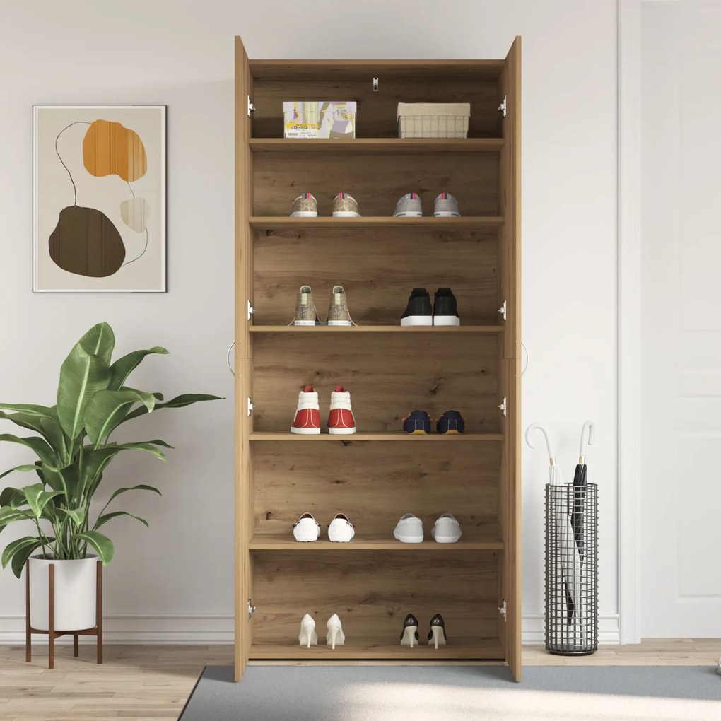 vidaXL Ντουλάπι Παπουτσιών Artisan Oak 80x35,5x180 εκ Επεξεργασμένο Ξύλο