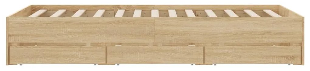vidaXL Πλαίσιο Κρεβατιού με συρτάρια Sonoma Δρυς 120x200εκ. Επεξ. Ξύλο
